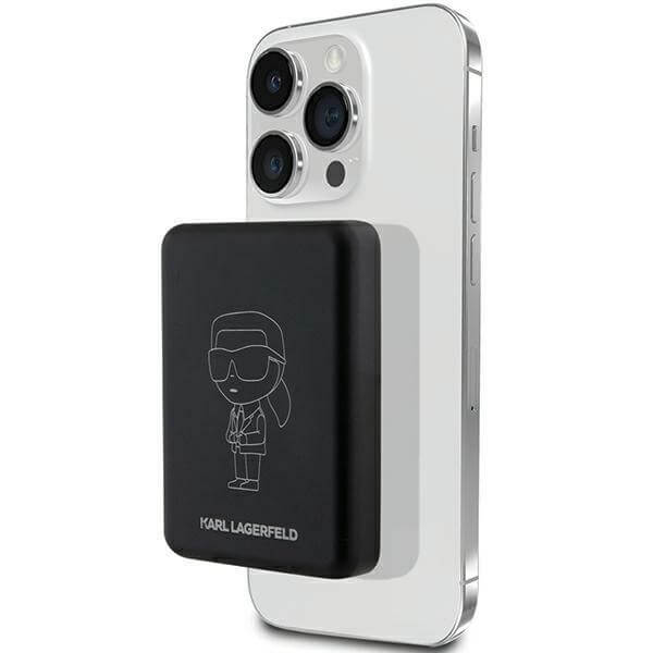 Karl Lagerfeld PowerBank - MagSafe NFT Outline Ikonik - 5000 mAh - Black - KLPBM5KIOTTGK