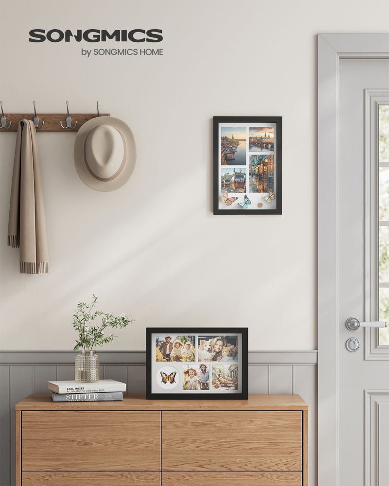 Songmics Ξύλινη Κορνίζα Κολάζ Μεγέθους A4 - 36.5 x 26 cm - Black - RPF019B01