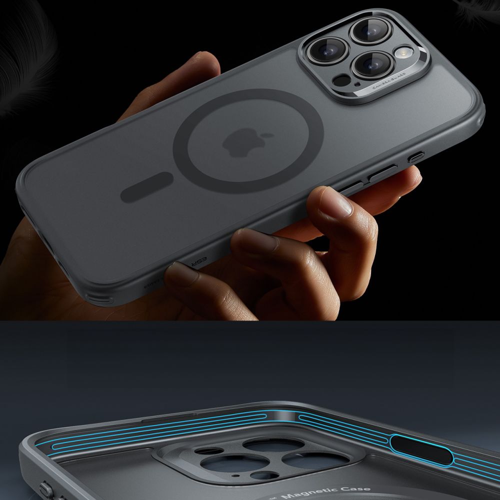 ESR iPhone 16 Pro - Classic Pro Halolock - Σετ με 1 Αντιχαρακτικό Γυαλί Οθόνης και Θήκη MagSafe - Frosted Grey