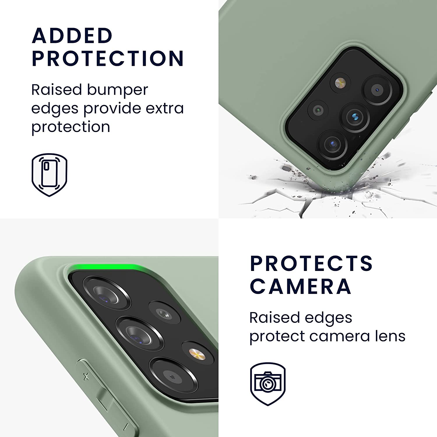 KW Samsung Galaxy A52 / A52 5G / A52s 5G Θήκη Σιλικόνης TPU - Grey Green - 54346.172