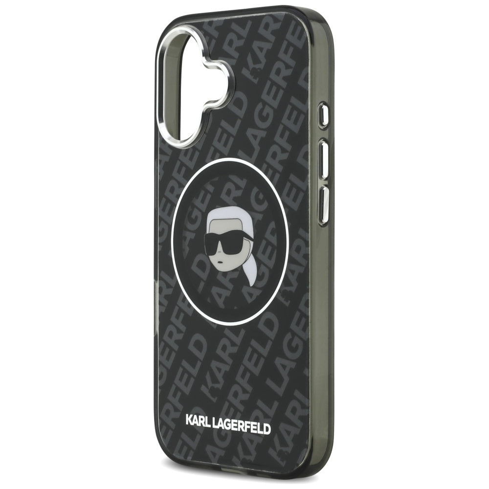 Karl Lagerfeld iPhone 17 - IML Karl Head Logo MagSafe - Σκληρή Θήκη με Πλαίσιο Σιλικόνης - Black - KLHMP17SHMKBKHOK