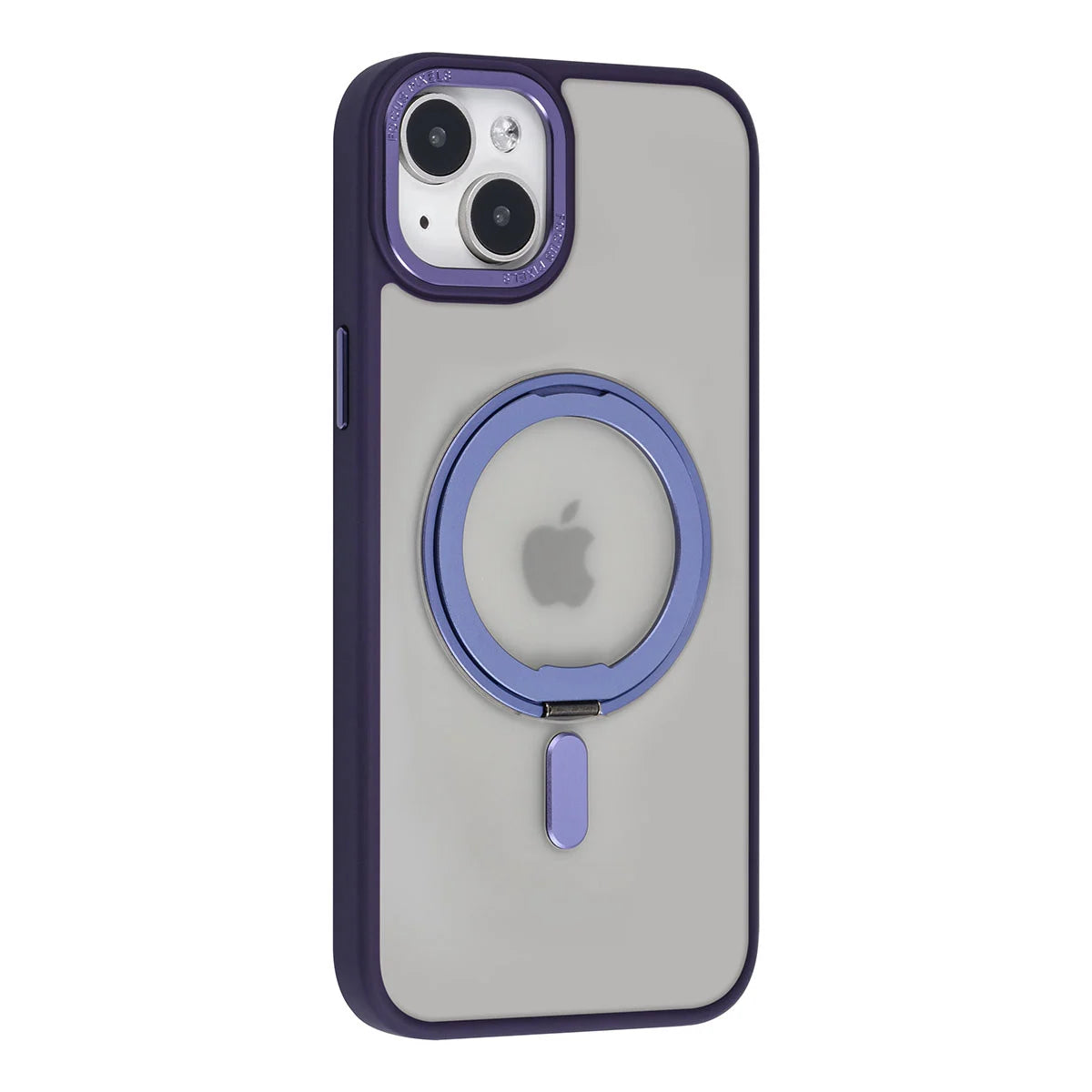 Tuniq iPhone 15 Plus / 14 Plus - Σκληρή MagSafe Θήκη με Περιστρεφόμενο Δαχτυλίδι Συγκράτησης - Ημιδιαφανή / Μοβ