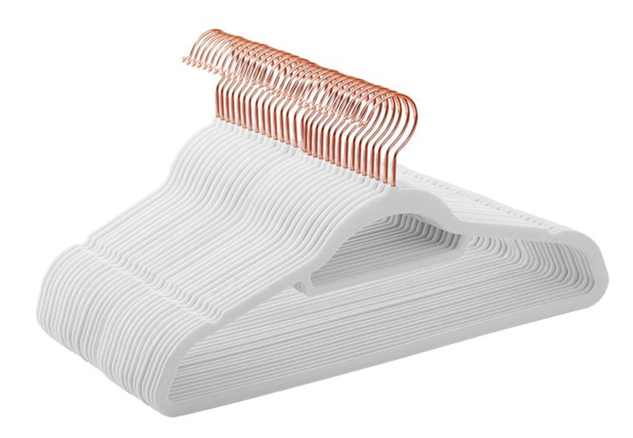 Songmics Σετ με 30 Βελούδινες Κρεμάστρες Ρούχων - Rose Gold / White - CRF021W01