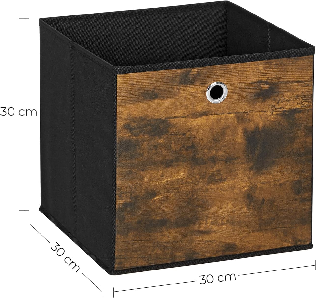 Songmics Σετ με 6 Υφασμάτινα Κουτιά Αποθήκευσης - Rustic Brown / Black - RFB102B01