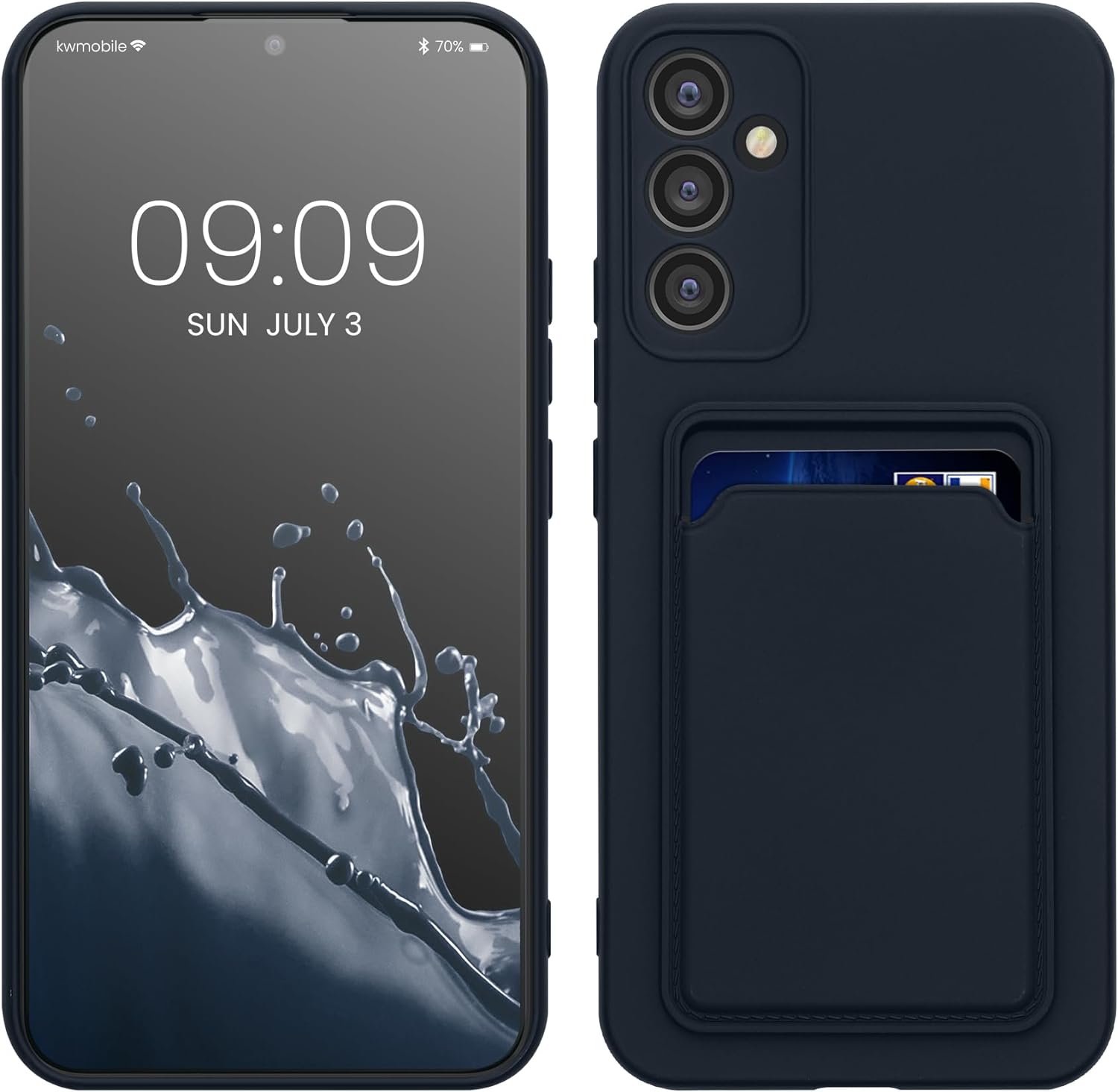KW Samsung Galaxy A34 5G Θήκη Σιλικόνης TPU με Υποδοχή για Κάρτα - Dark Blue