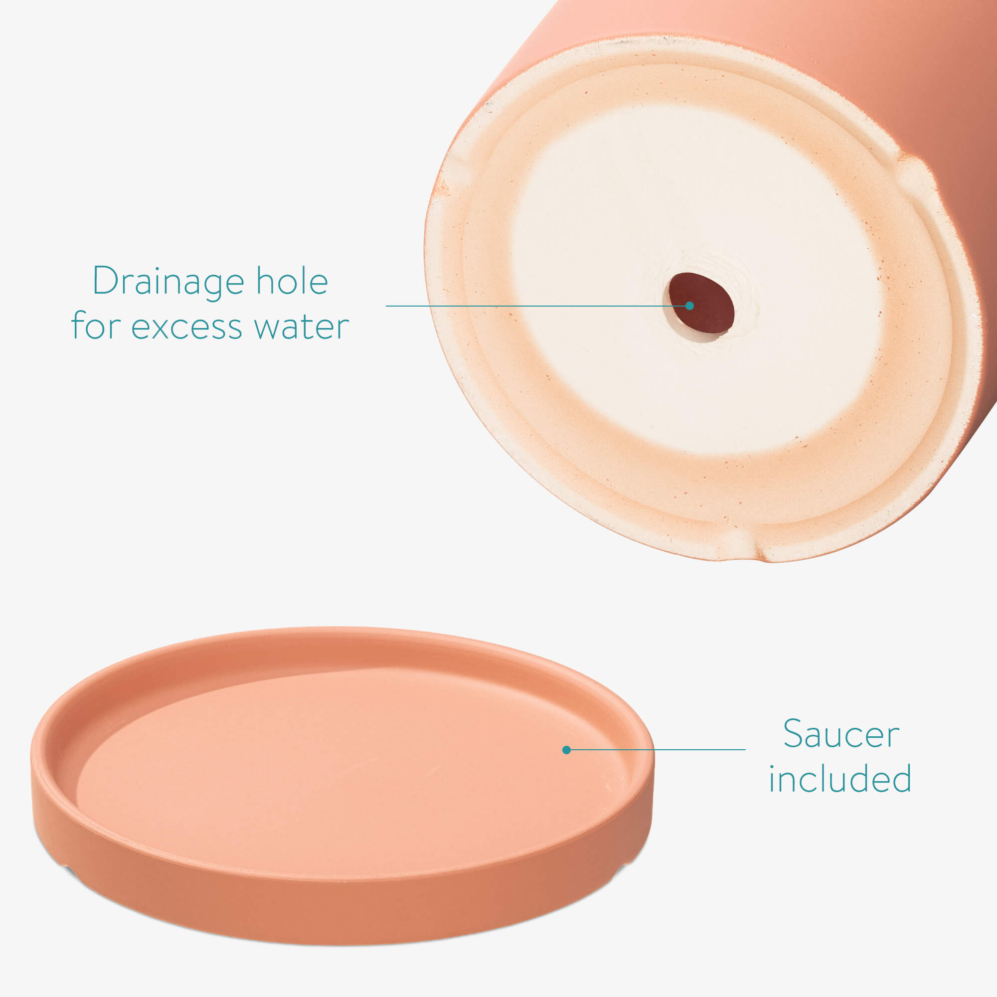 Navaris Σετ με 2 Κεραμικές Γλάστρες - Small and Medium - Red - 56332.1.09