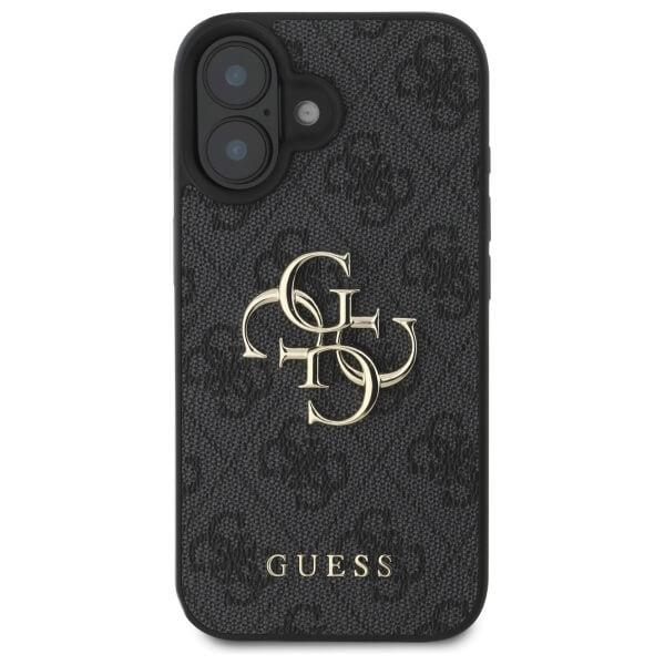 Guess iPhone 16 Plus - 4G Big Logo - Θήκη με Επένδυση Συνθετικού Δέρματος - Black - GUHCP16M4GMGGR
