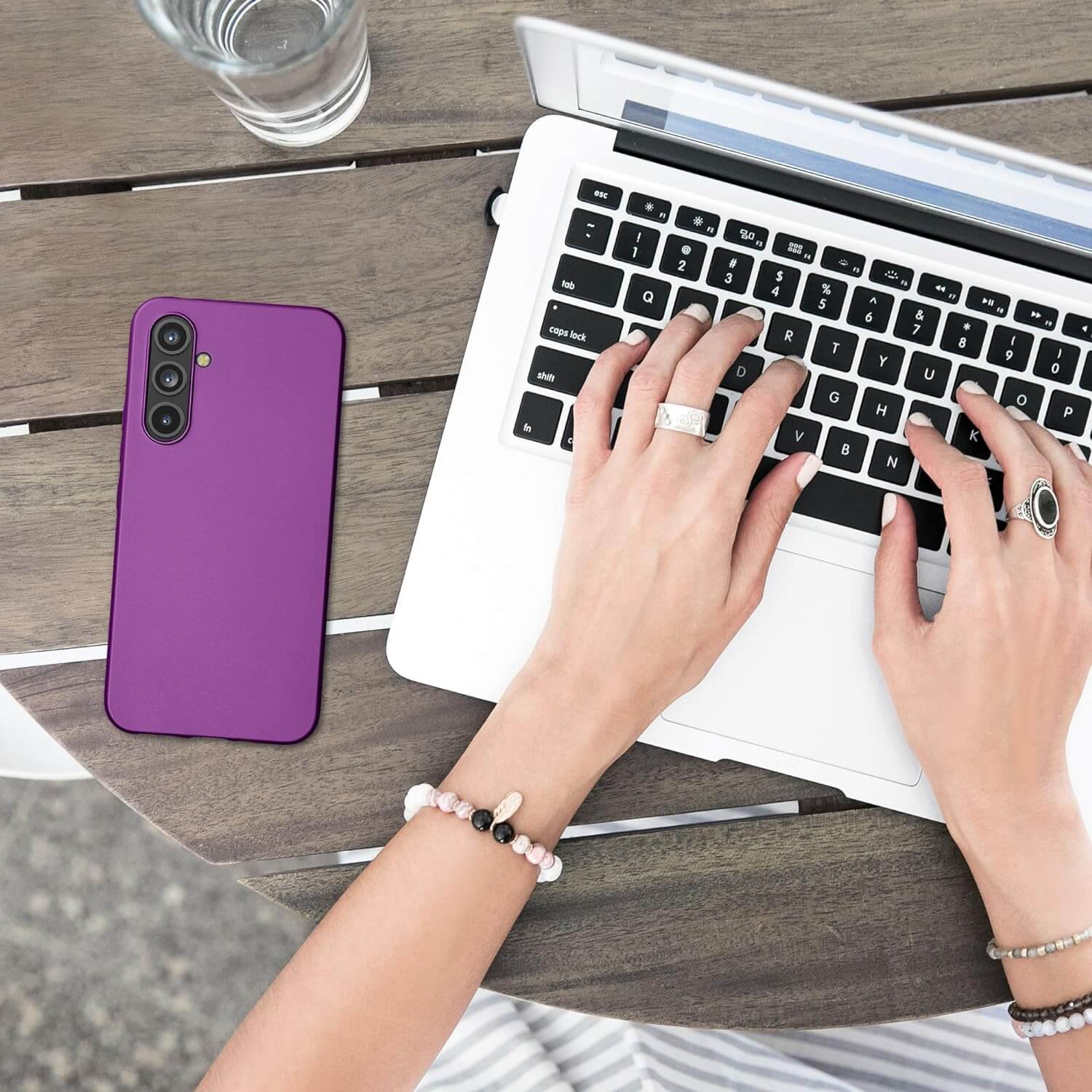 KW Samsung Galaxy A54 5G Θήκη Σιλικόνης TPU - Metallic Purple - 60797.240