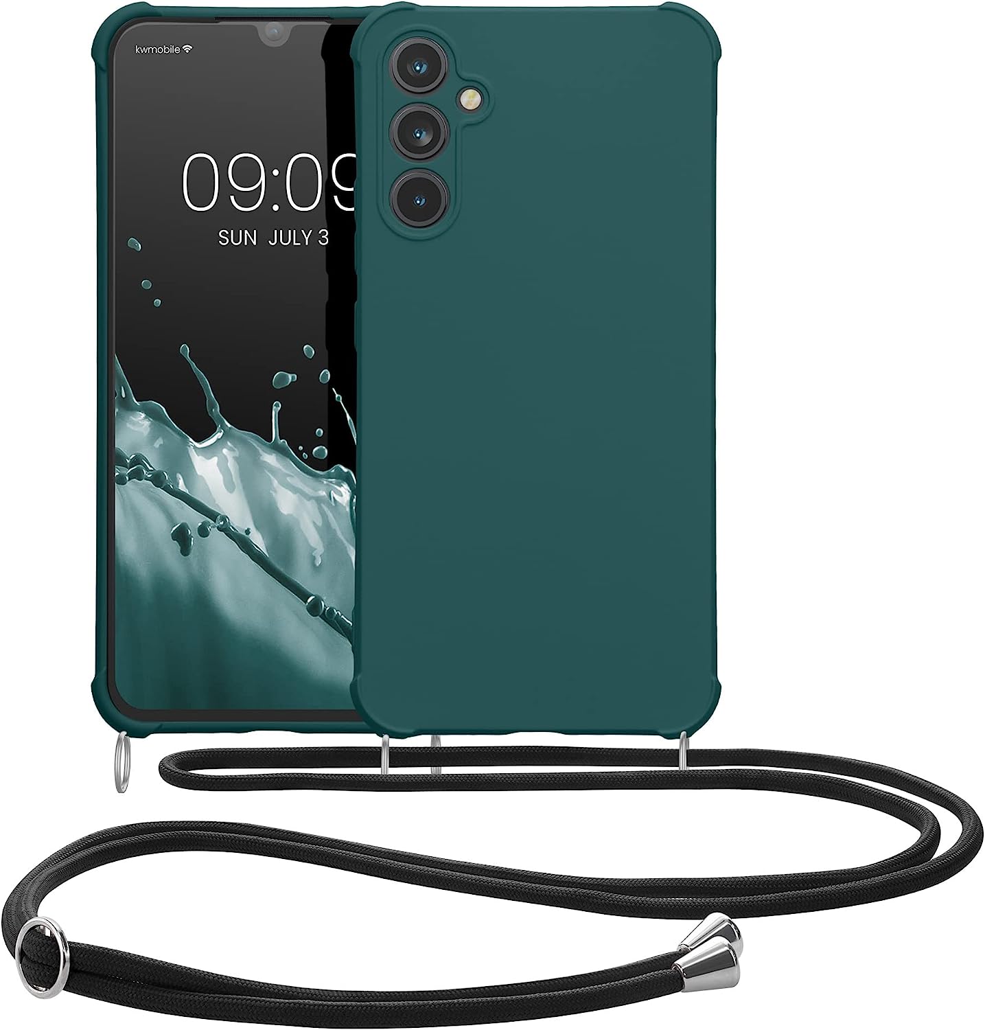 KW Samsung Galaxy A34 5G Θήκη Σιλικόνης TPU με Λουράκι - Petrol - 60820.78