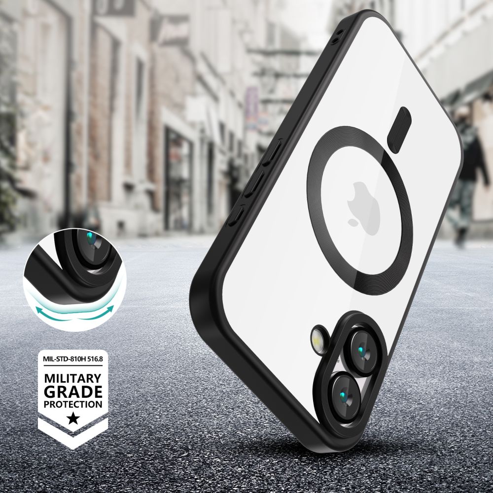 Tech-Protect iPhone 16 MagFlex Θήκη Σιλικόνης TPU με MagSafe - Διάφανη / Satin Black