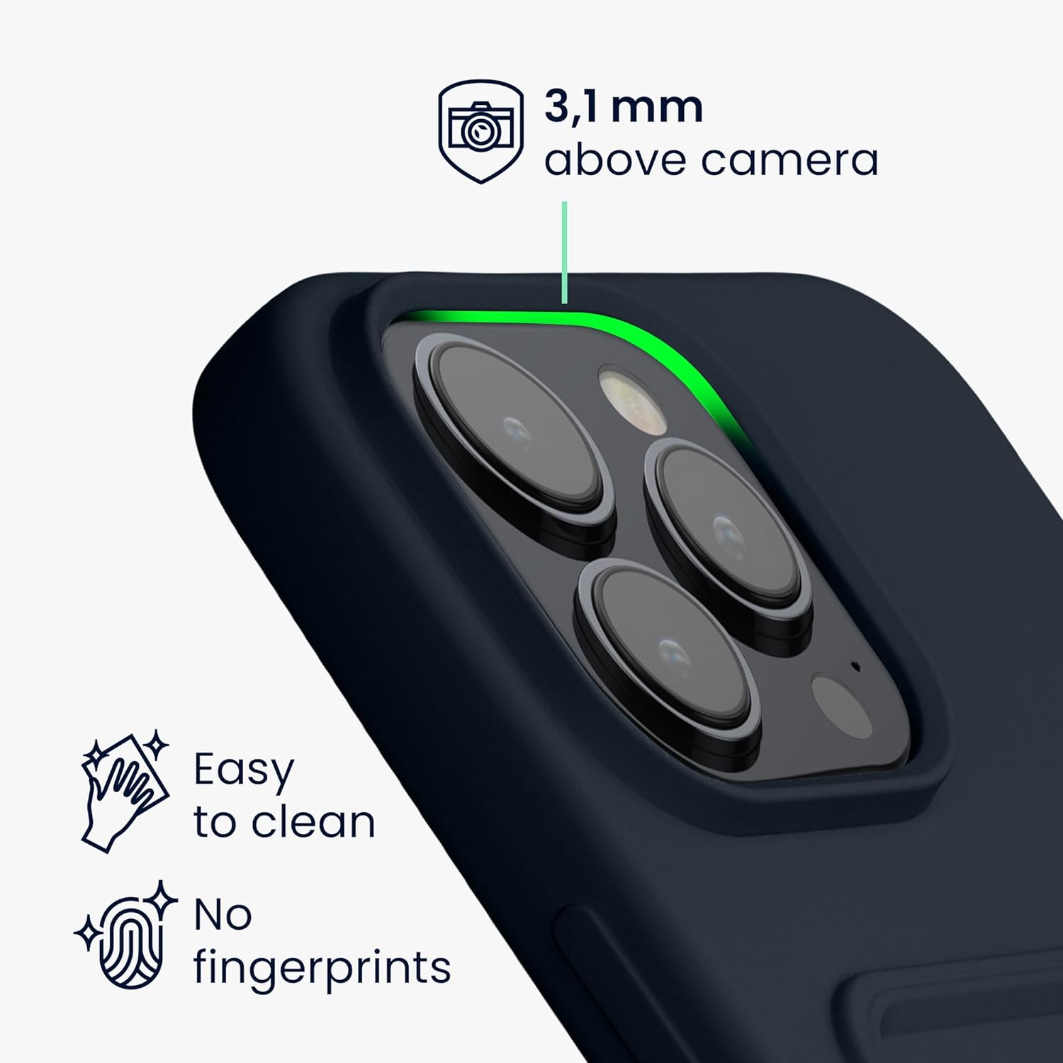 KW iPhone 15 Pro Max Θήκη Σιλικόνης TPU με Υποδοχή για Κάρτα - Dark Blue - 59115.17