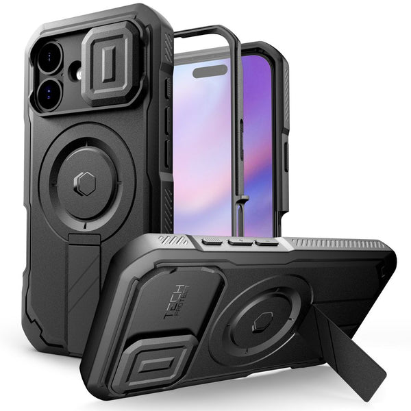 Tech - Protect iPhone 17 - Kevlar MagSafe - Σκληρή Θήκη με Προστασία για την Οθόνη / την Κάμερα και Stand - Black