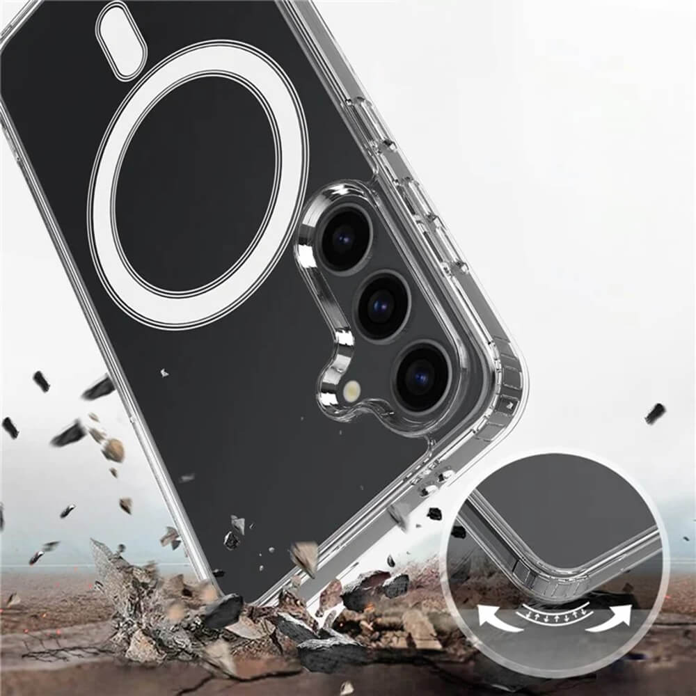 Techsuit Samsung Galaxy S25 - MagSafe Pro - Σκληρή Θήκη με Πλαίσιο Σιλικόνης - Διάφανη