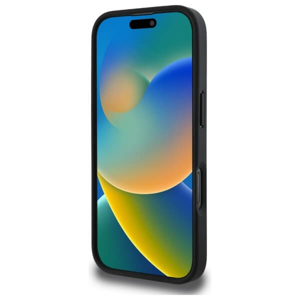 DKNY iPhone 16 Pro Max - Texture Pattern Tonal Stripe - Σκληρή Θήκη με Επένδυση Συνθετικού Δέρματος - Black