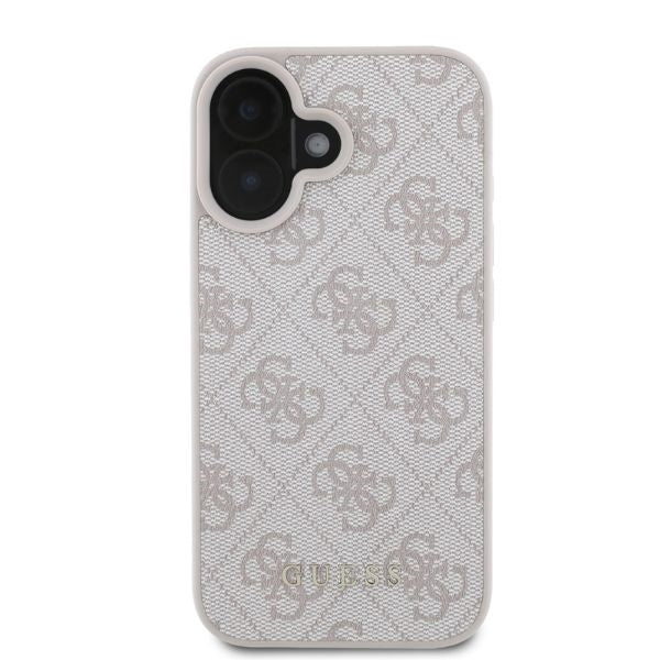 Guess iPhone 16 - 4G Classic - Σκληρή Θήκη με Επένδυση Συνθετικού Δέρματος - Pink - GUHCP16SG4GFPI