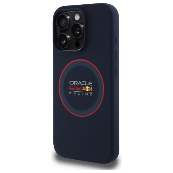 Red Bull iPhone 16 Pro - Silicone Red Ring - MagSafe Σκληρή Θήκη με Πλαίσιο Σιλικόνης - Navy - RBHMP16L24SIILVR