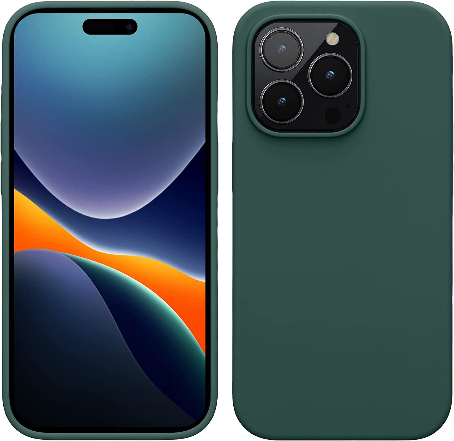 KW iPhone 14 Pro Θήκη Σιλικόνης TPU - Blue Green - 59073.171