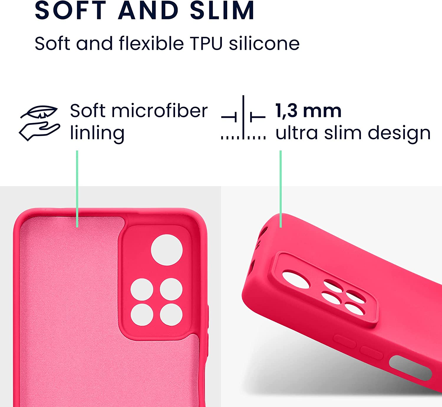 KW Xiaomi Redmi Note 11 Pro+ 5G Θήκη Σιλικόνης Rubberized TPU - Neon Pink - 58097.77