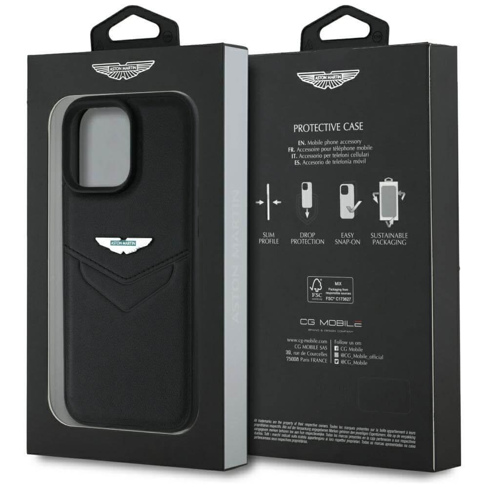 Aston Martin iPhone 16 Pro Max - HC Leather Victory - Σκληρή Θήκη με Επένδυση Γνήσιου Δέρματος - Black