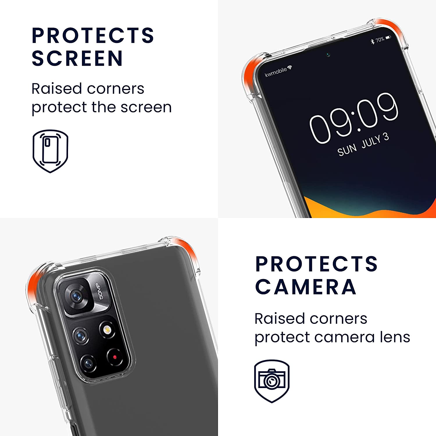 KW Xiaomi Poco M4 Pro 5G / Redmi Note 11S 5G Θήκη Σιλικόνης TPU με Λουράκι - Διάφανη / Black - 58093.01