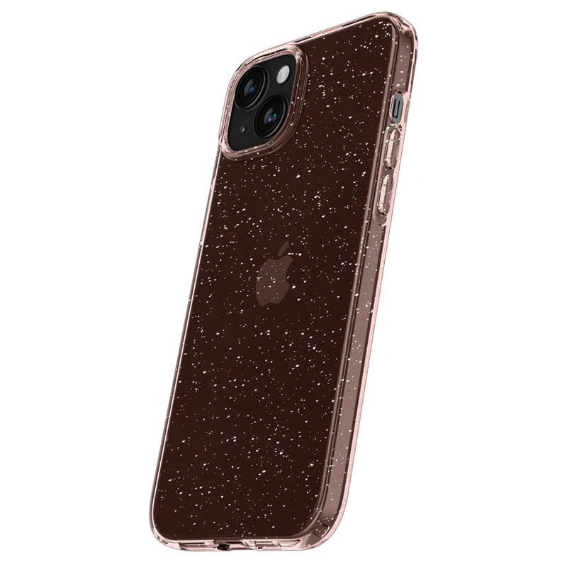 Spigen iPhone 15 Liquid Crystal Glitter Θήκη Σιλικόνης - Rose Quartz