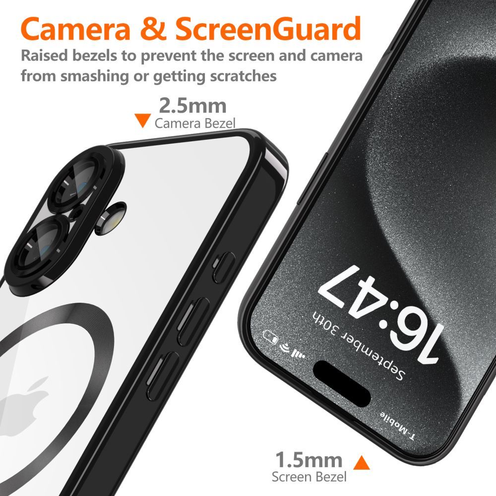 Tech-Protect iPhone 16e MagFlex Θήκη Σιλικόνης TPU με MagSafe - Διάφανη / Shiny Black