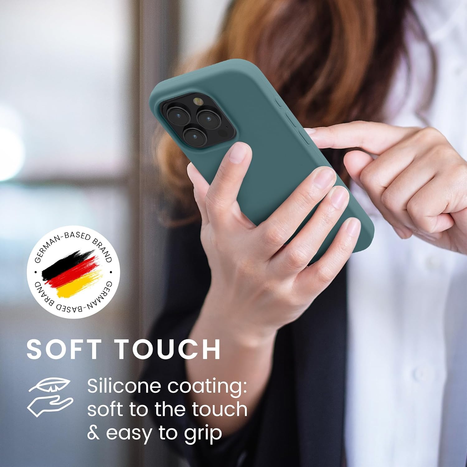 KW iPhone 15 Pro Θήκη Σιλικόνης Rubberized TPU - Arctic Night