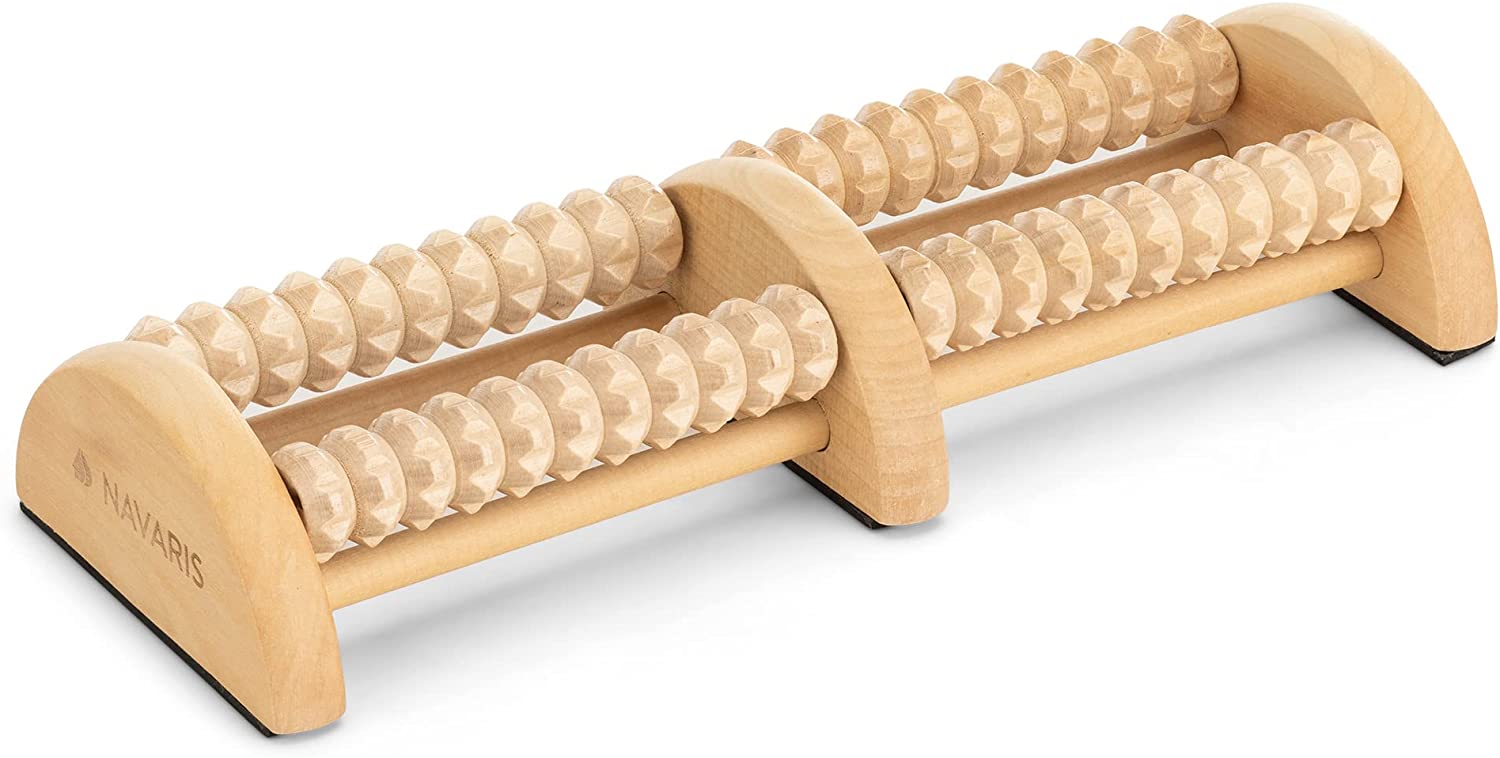 Navaris Ξύλινος Κύλινδρος Μασάζ Ποδιών - Light Brown - 58056.01