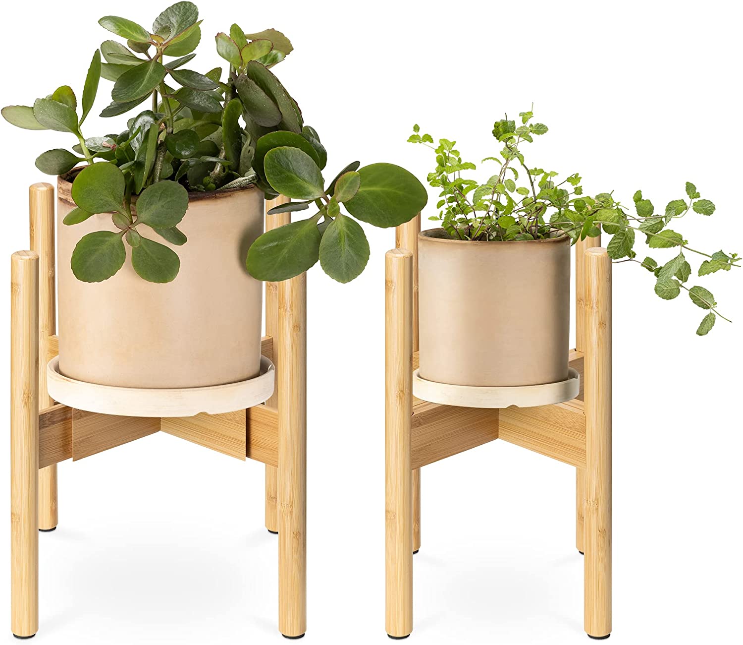 Navaris Σετ με 2 Ρυθμιζόμενες Βάσεις από Μπαμπού για Κασπό - Natural - 57356.01