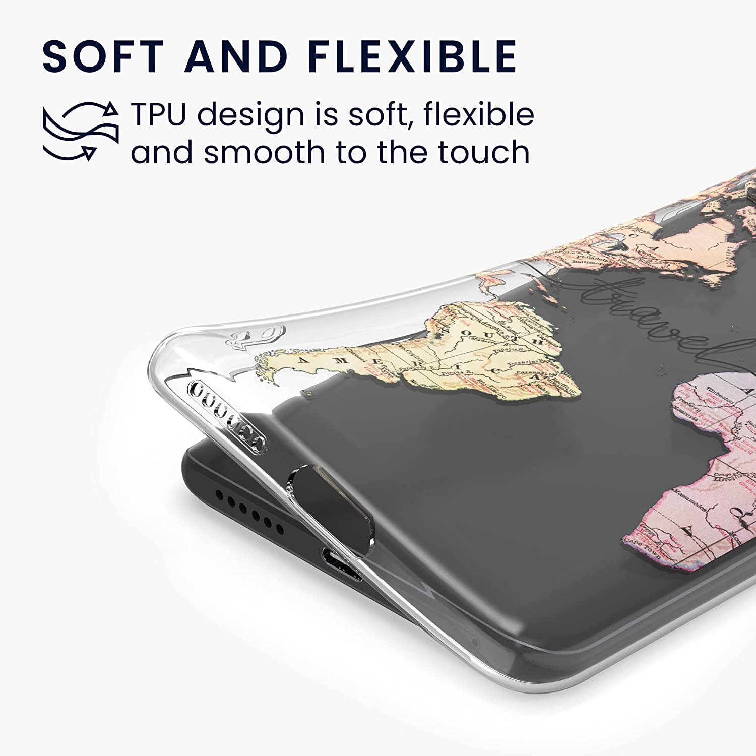 KW Xiaomi 11T / 11T Pro Θήκη Σιλικόνης TPU Design Travel Lettering - Black / Multicoloured - Διάφανη - 57333.02