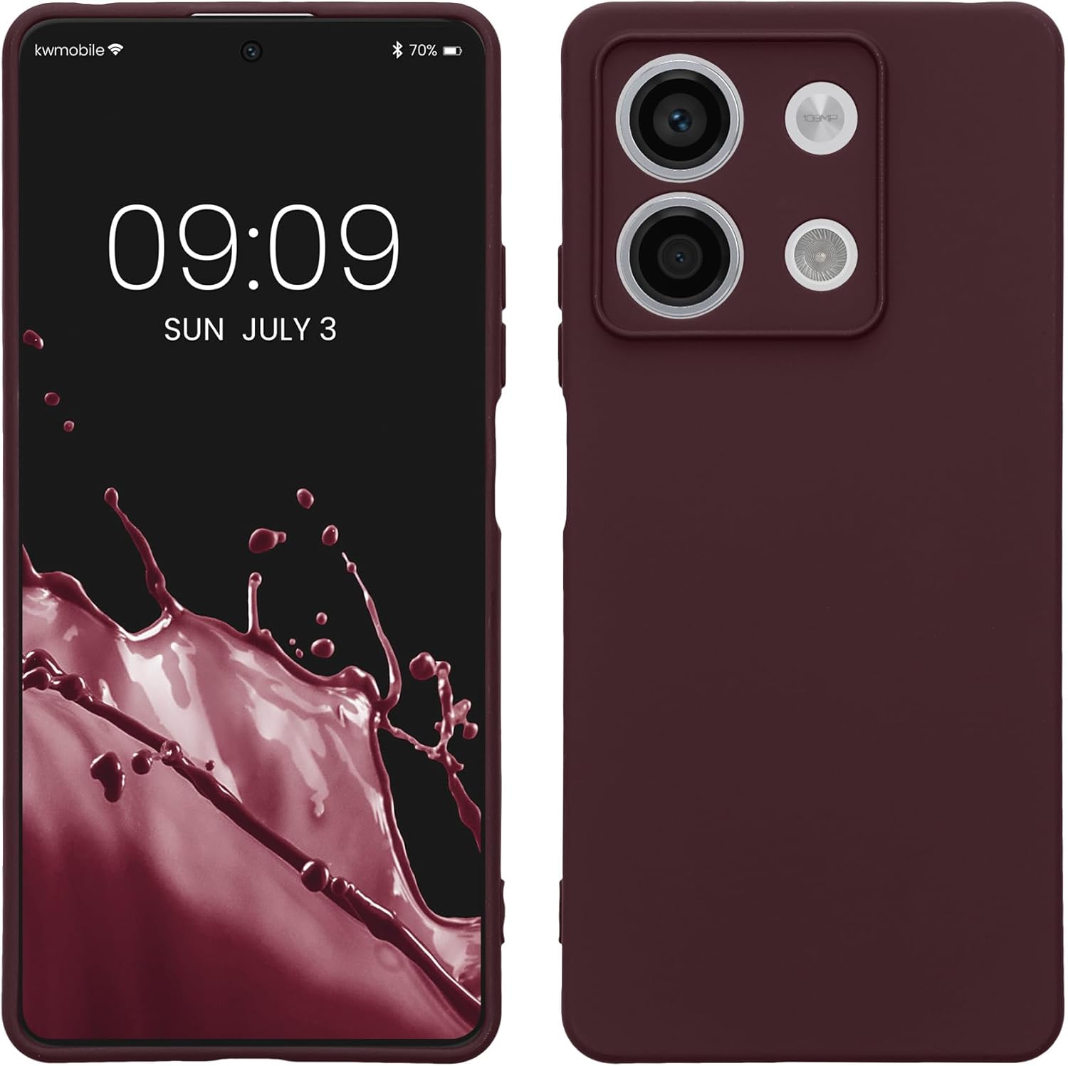 KW Xiaomi Redmi Note 13 5G Λεπτή Θήκη Σιλικόνης Rubberized TPU - Bordeaux Purple