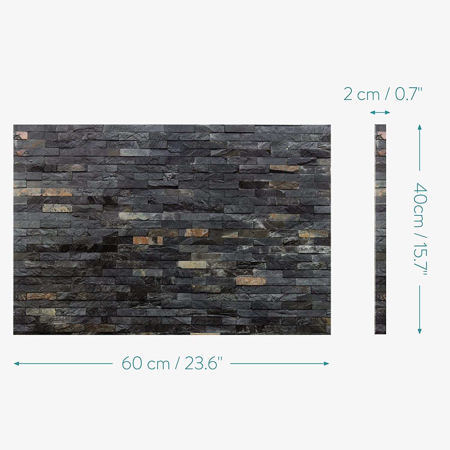 Navaris Μαγνητικός Πίνακας Ανακοινώσεων - 60 x 40 cm - Dark Bricks - 45365.17