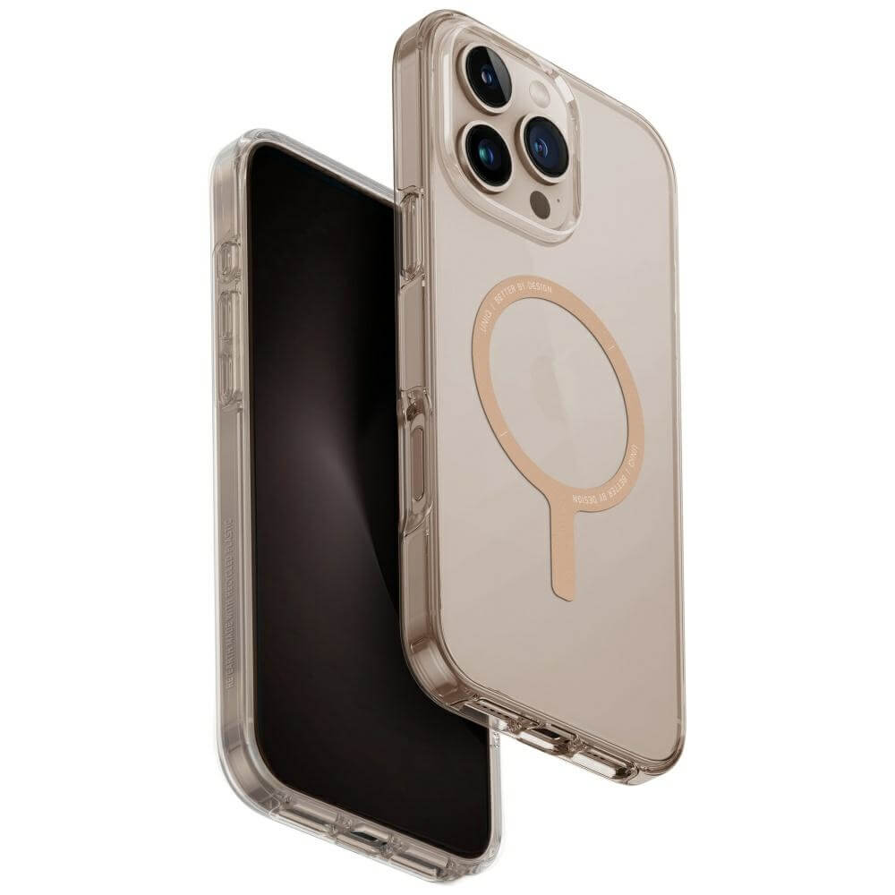 Uniq iPhone 16 Pro Max Clario MagClick Charging - Σκληρή Θήκη με Πλαίσιο Σιλικόνης και MagSafe - Διάφανη / Gold