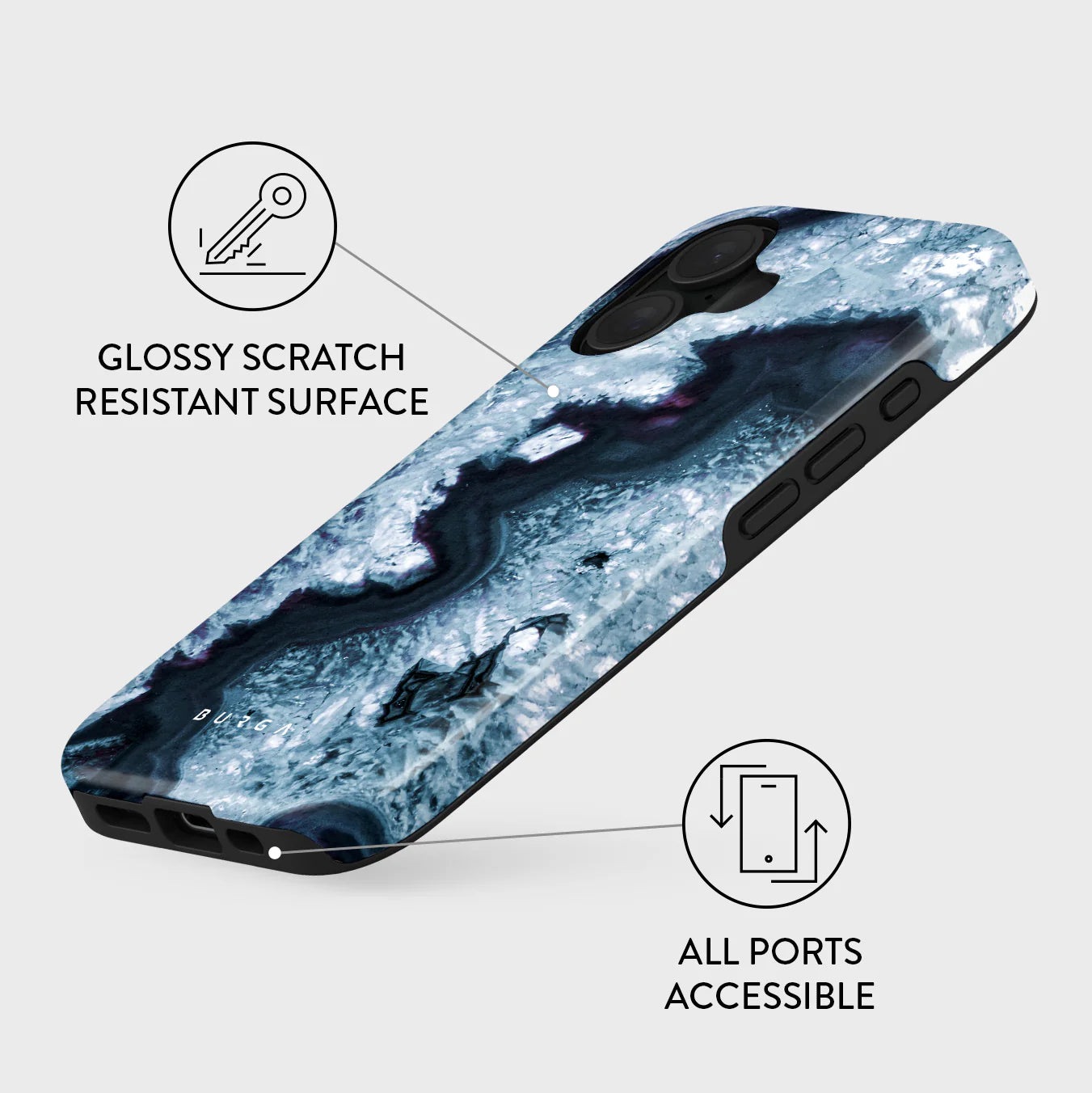 Burga iPhone 16 Plus Fashion Tough MagSafe Σκληρή Θήκη με MagSafe - Frozen Lake
