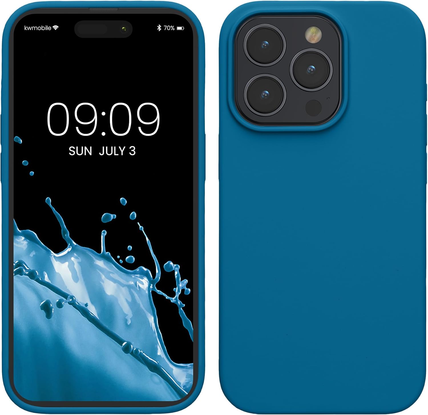 KW iPhone 15 Pro Max Θήκη Σιλικόνης Rubberized TPU - Caribbean Blue