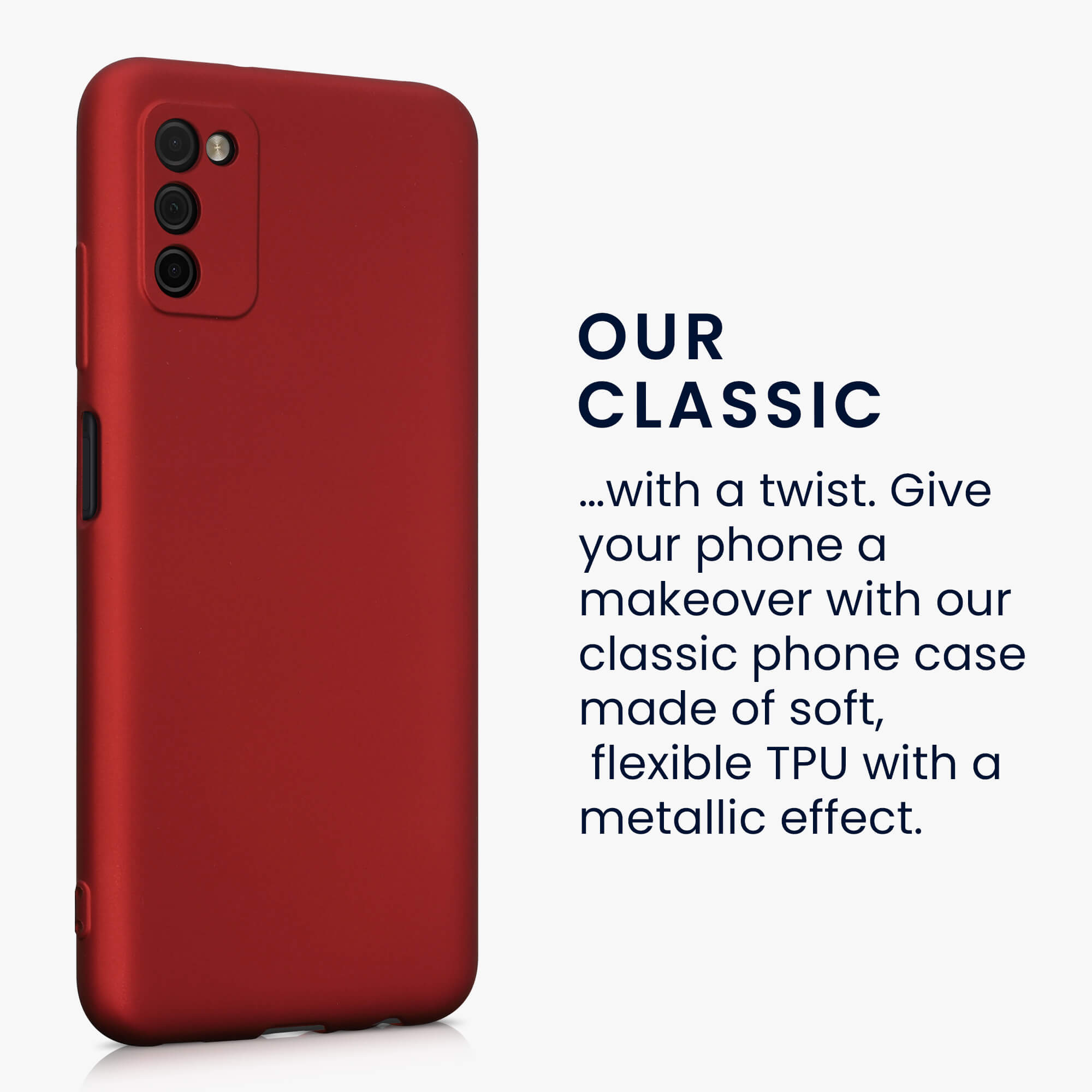 KW Samsung Galaxy A03s Θήκη Σιλικόνης TPU - Metallic Dark Red - 56518.36