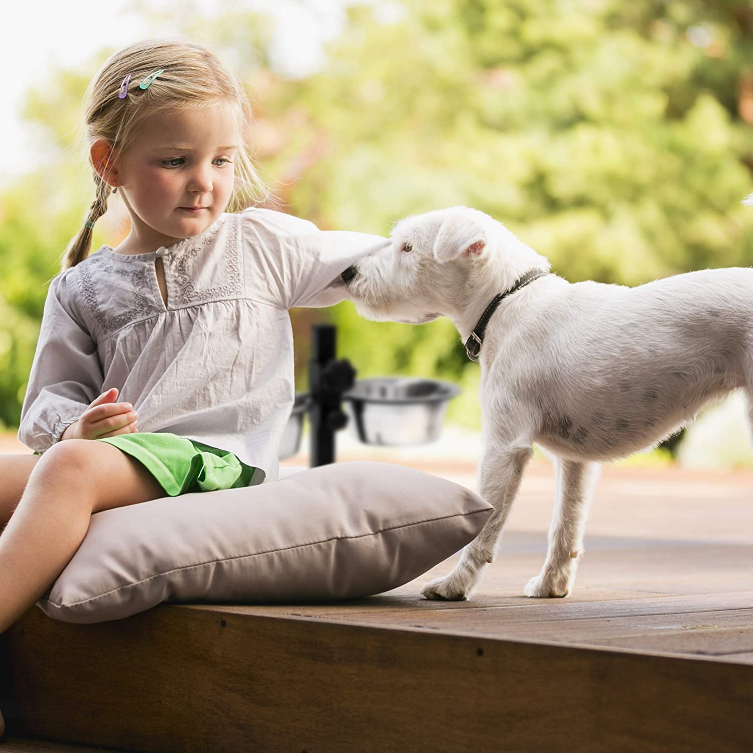 Relaxdays Ρυθμιζόμενη Μεταλλική Βάση με 2 Μπολ 2,15 L από Ανοξείδωτο Ατσάλι - Silver - 4052025046965