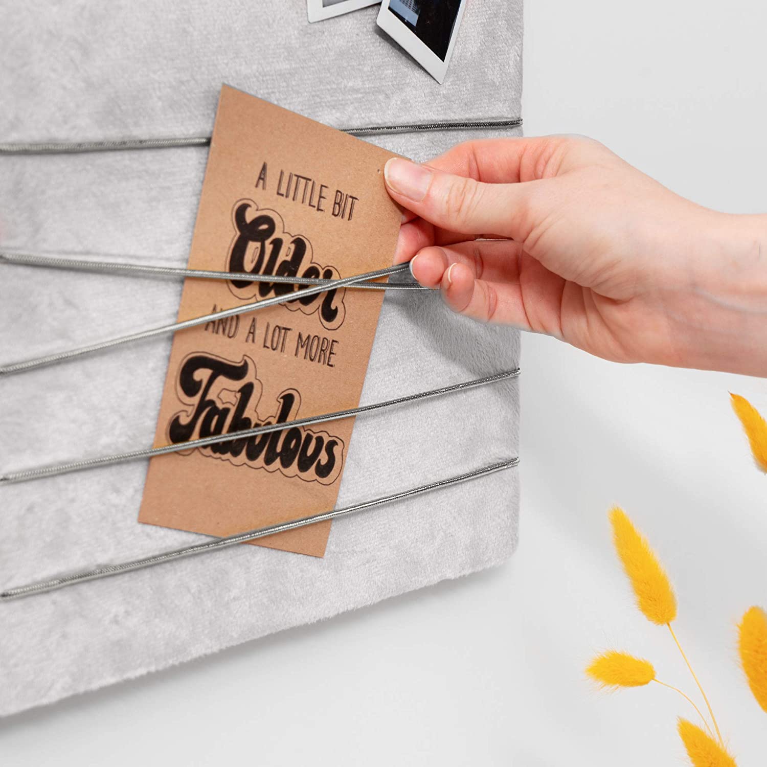 Navaris Πίνακας Ανακοινώσεων από Βελούδο - 44 x 30 cm - Grey - 52630.1.22