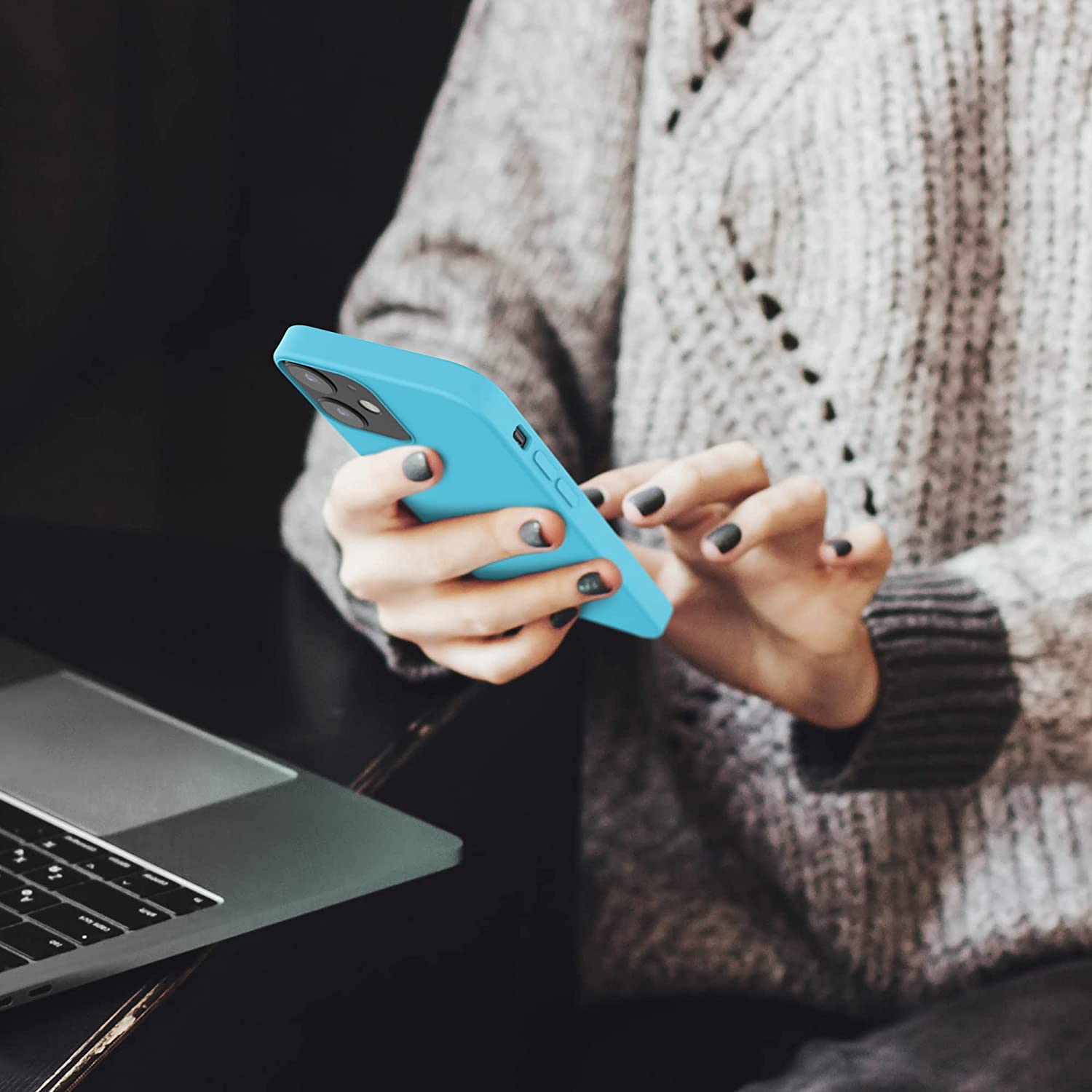 KW iPhone 12 / iPhone 12 Pro Θήκη Σιλικόνης Rubber TPU - Sea Blue - 52641.223