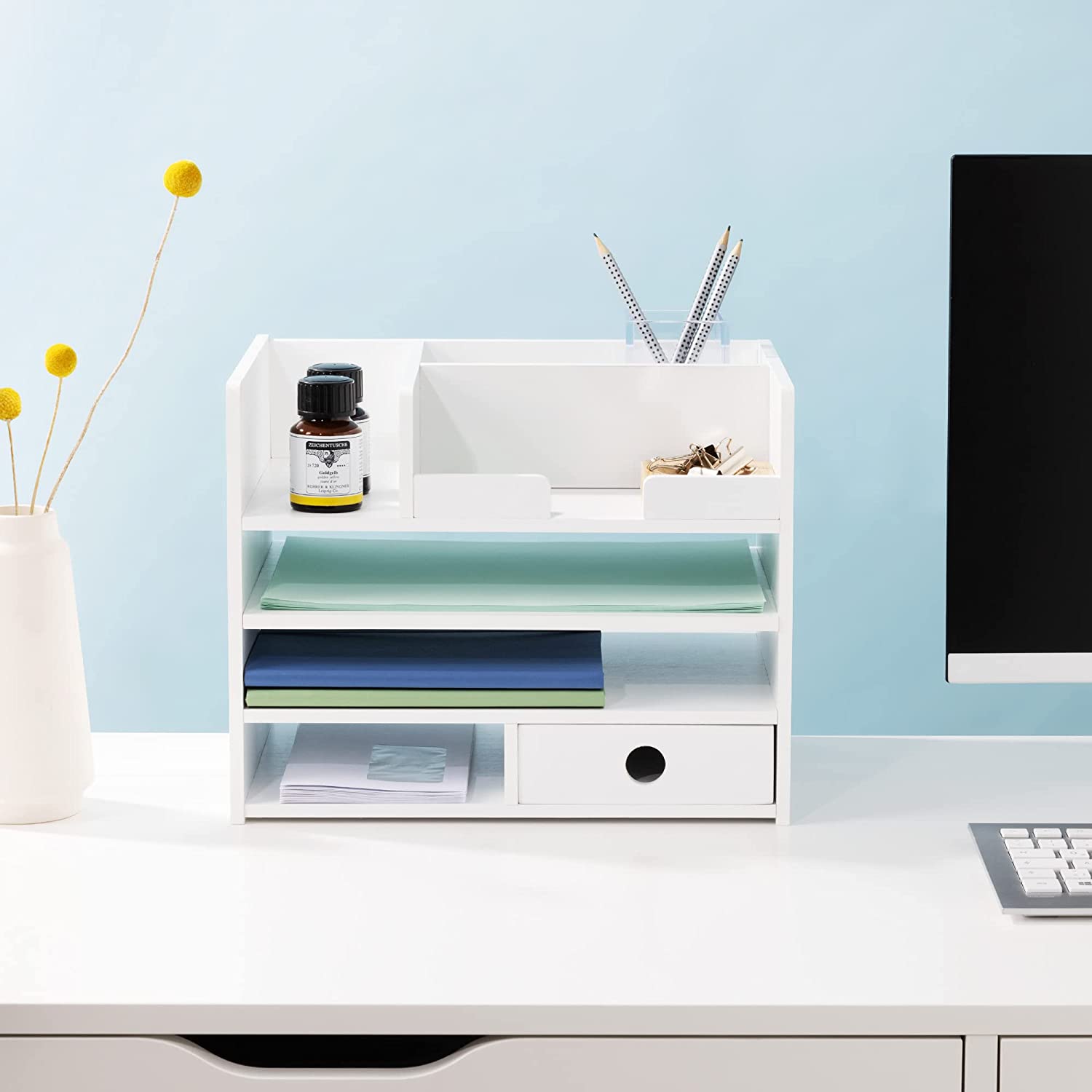 Navaris Ξύλινο Ράφι Οργάνωσης - White - 52359.01.02