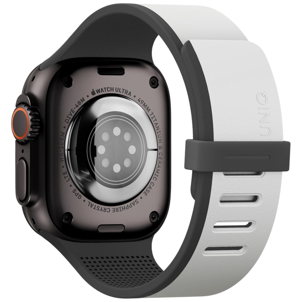 Uniq Λουράκι Apple Watch 8/9/10/11 - SE (1/2/3) - Ultra (1/2/3) – 44/45/46/49mm Μαγνητικό Σιλικόνης Διπλής Όψης - Revix IV - Grey / Black