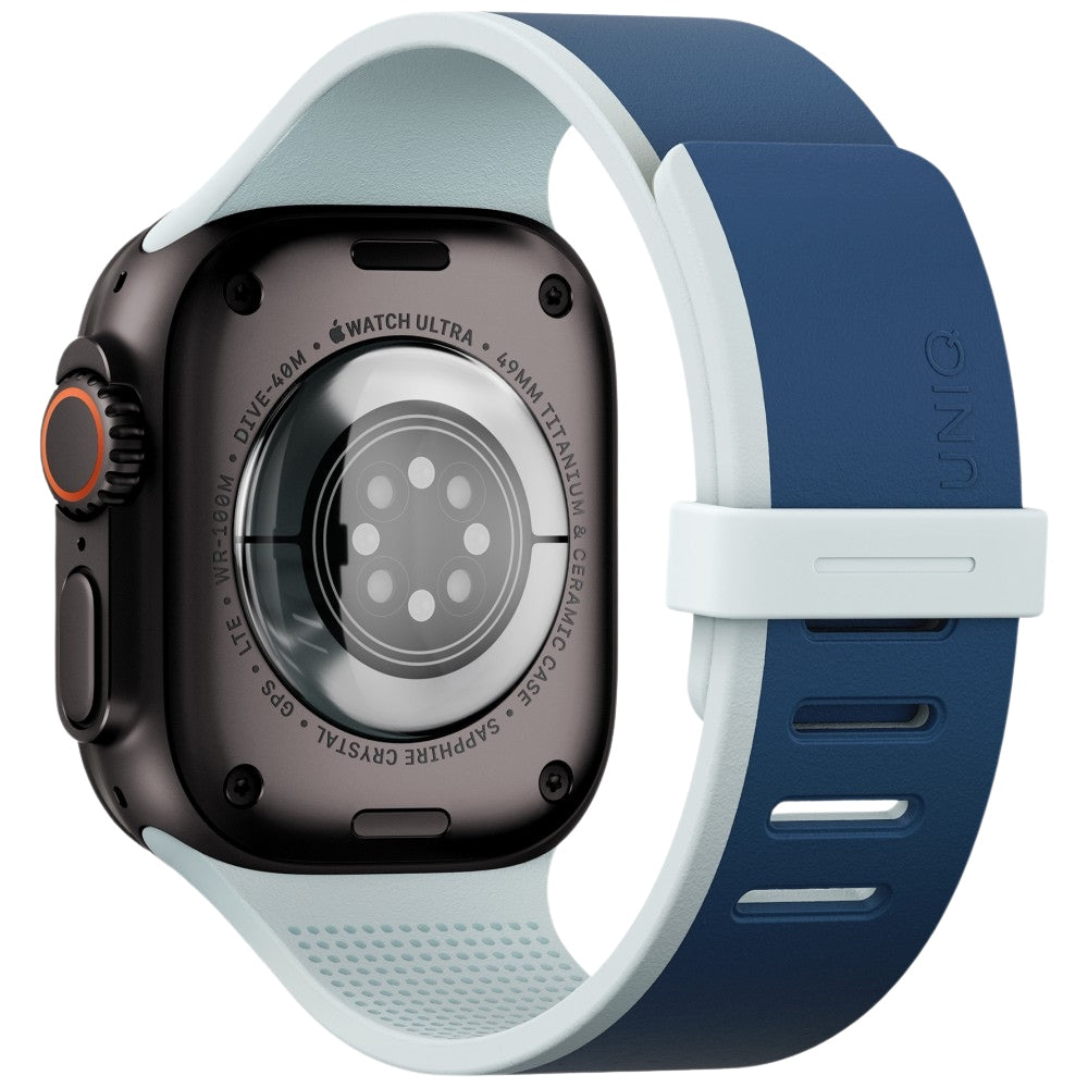 Uniq Λουράκι Apple Watch 8/9/10/11 - SE (1/2/3) - Ultra (1/2/3) – 44/45/46/49mm Μαγνητικό Σιλικόνης Διπλής Όψης - Revix IV - Navy / Blue
