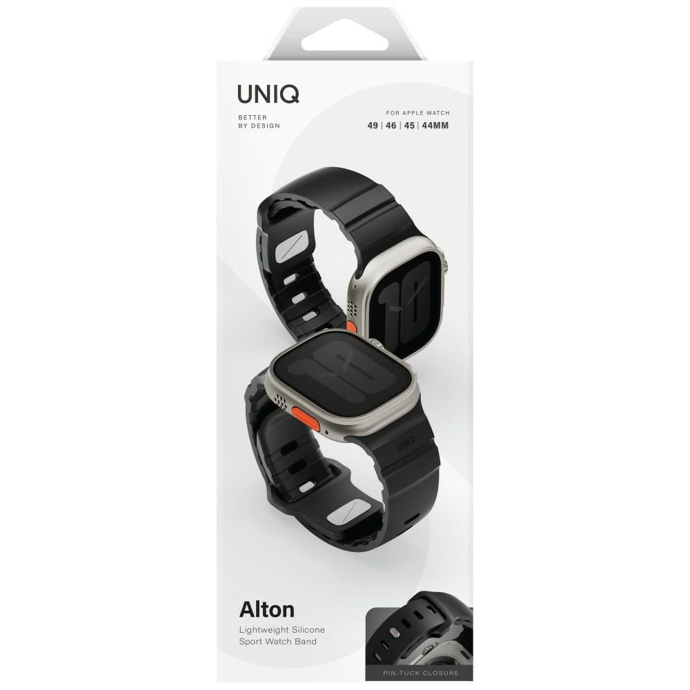 Uniq Λουράκι Apple Watch 8/9/10/11/12 - SE (1/2/3) - Ultra (1/2/3/4) - 44/45/46/49mm Σιλικόνης - Alton - Black