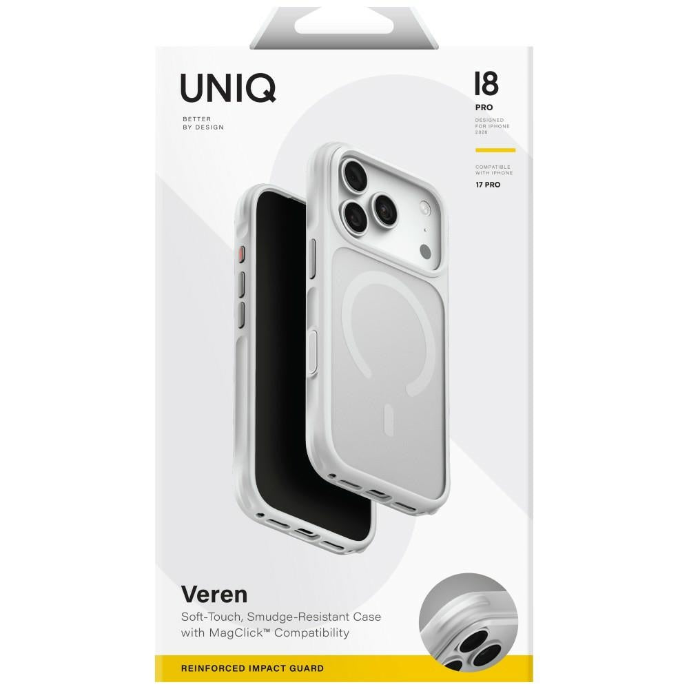 Uniq iPhone 18 Pro / iPhone 17 Pro - Σκληρή Θήκη με Πλαίσιο Σιλικόνης και MagSafe - Veren MagClick - Chalk Frost