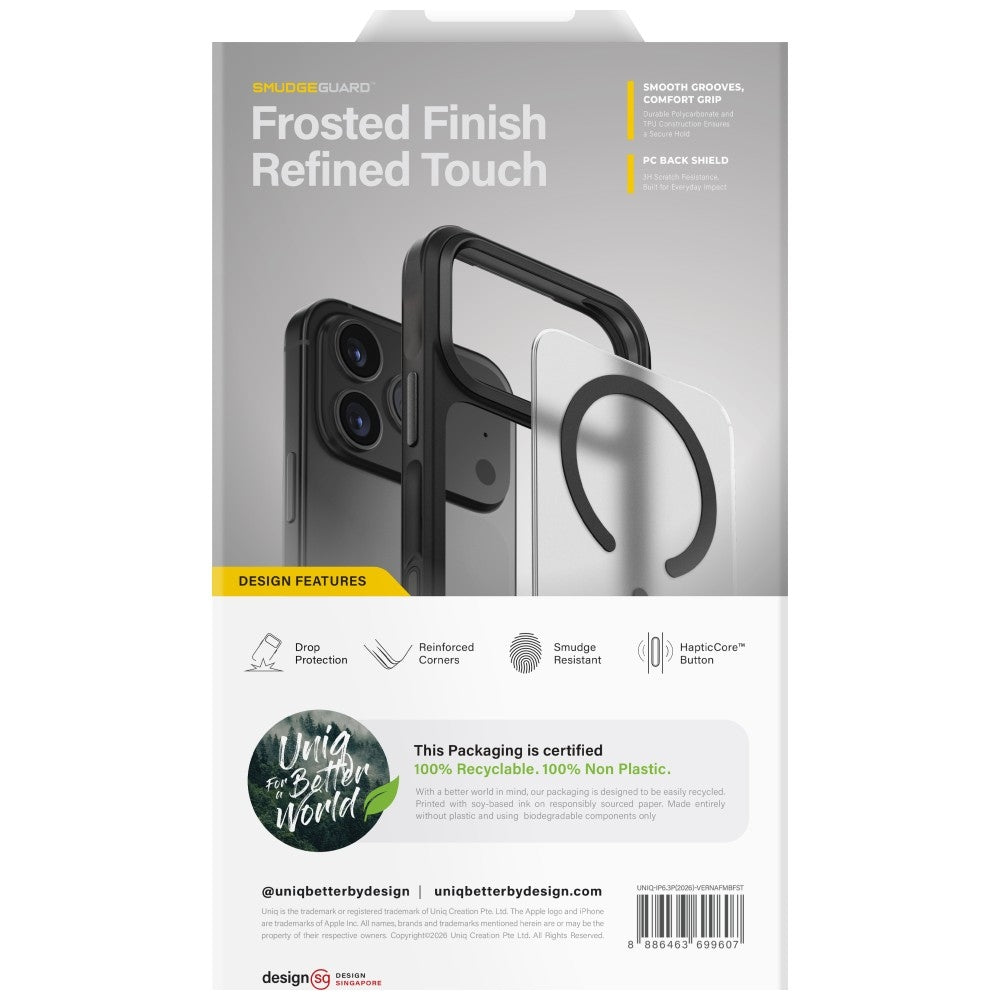 Uniq iPhone 18 Pro / iPhone 17 Pro - Σκληρή Θήκη με Πλαίσιο Σιλικόνης και MagSafe - Veren MagClick - Burgundy