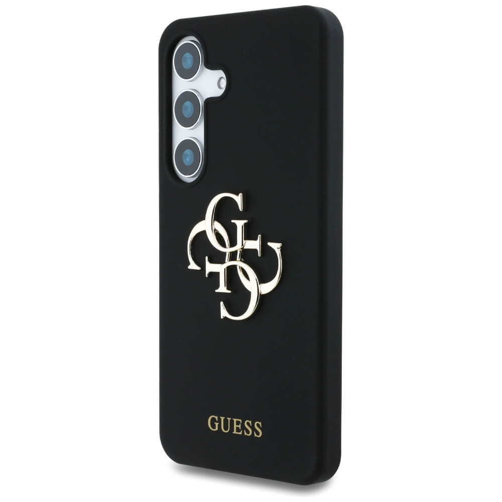 Guess Samsung Galaxy S25 Silicone Big 4G Logo Bottom Script Θήκη Σιλικόνης - Black - GUHCS25SS4SMDK