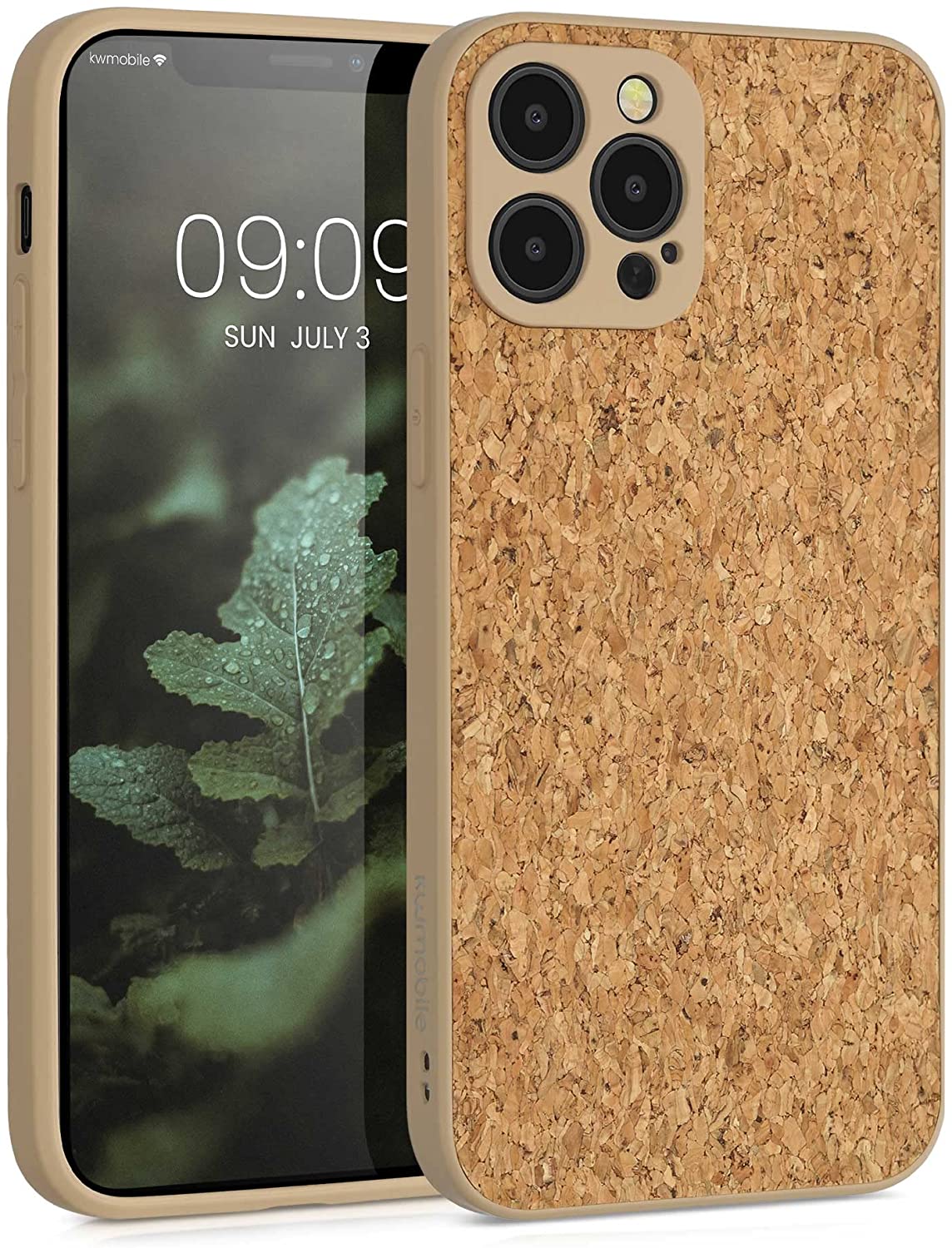 KW iPhone 12 Pro Max Σκληρή Θήκη από Φελλό με Πλαίσιο Σιλικόνης - Light Brown - 56311.24