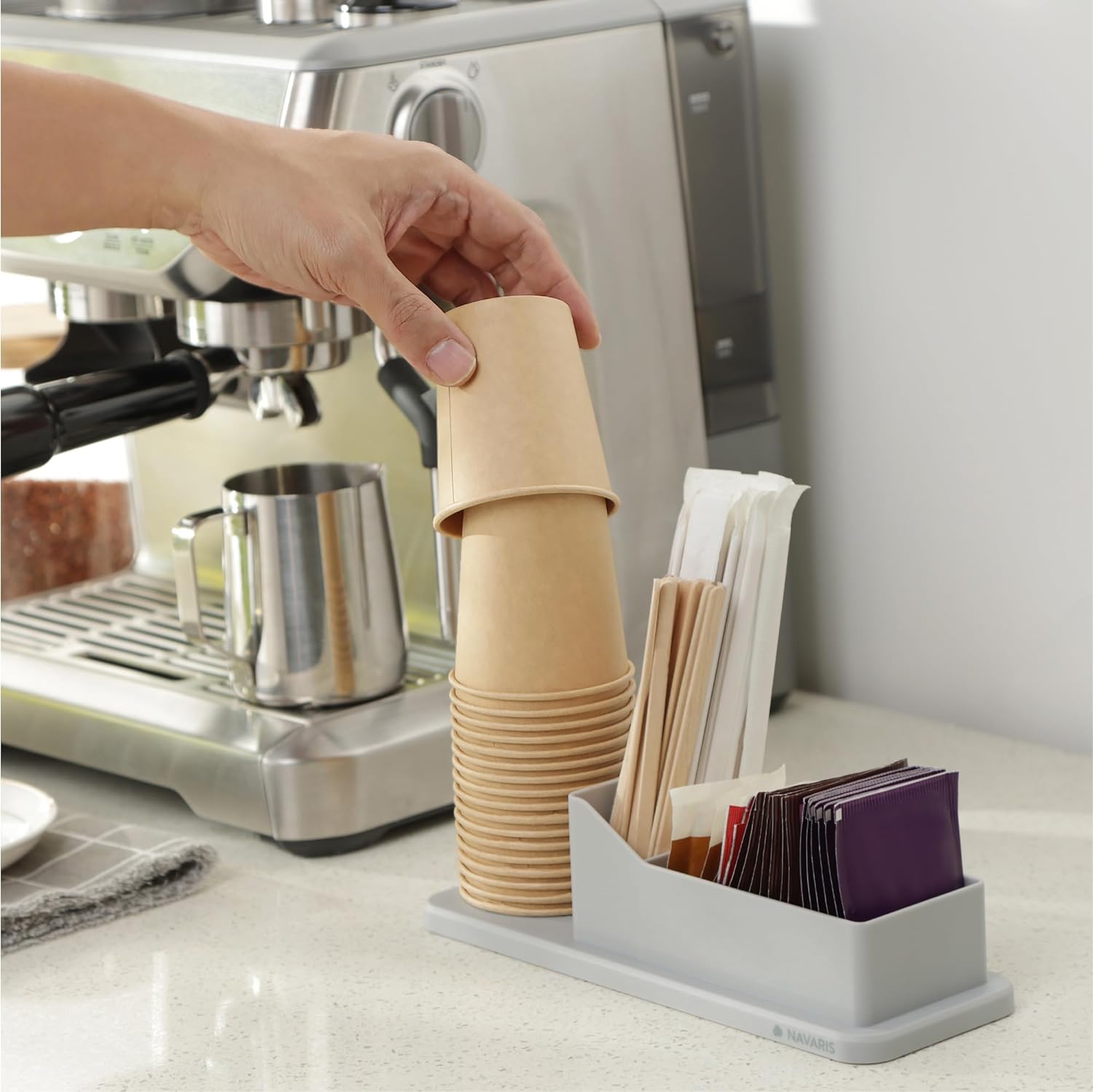 Navaris Αξεσουάρ για Οργάνωση και Αποθήκευση Αναλώσιμων Καφέ και Τσάι - Grey - 53537.01.22