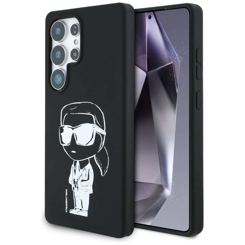 Karl Lagerfeld Samsung Galaxy S25 Ultra - Silicone Graffiti Ikonik Printed Logo - Σκληρή Θήκη Σιλικόνης με MagSafe - Black - KLHMS25LPNYKGRTK