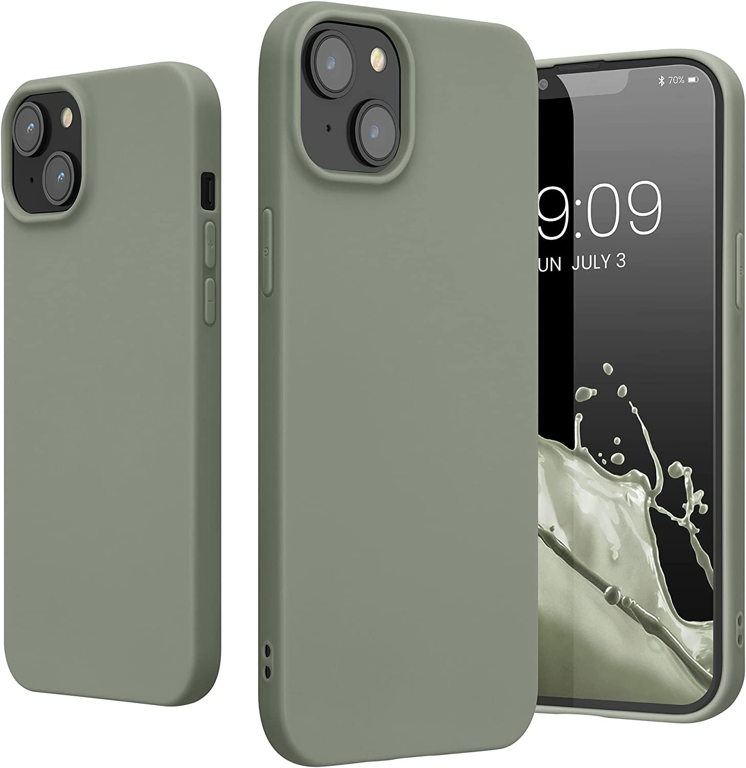 KW iPhone 14 Plus Λεπτή Θήκη Σιλικόνης TPU - Gray Green - 59076.172